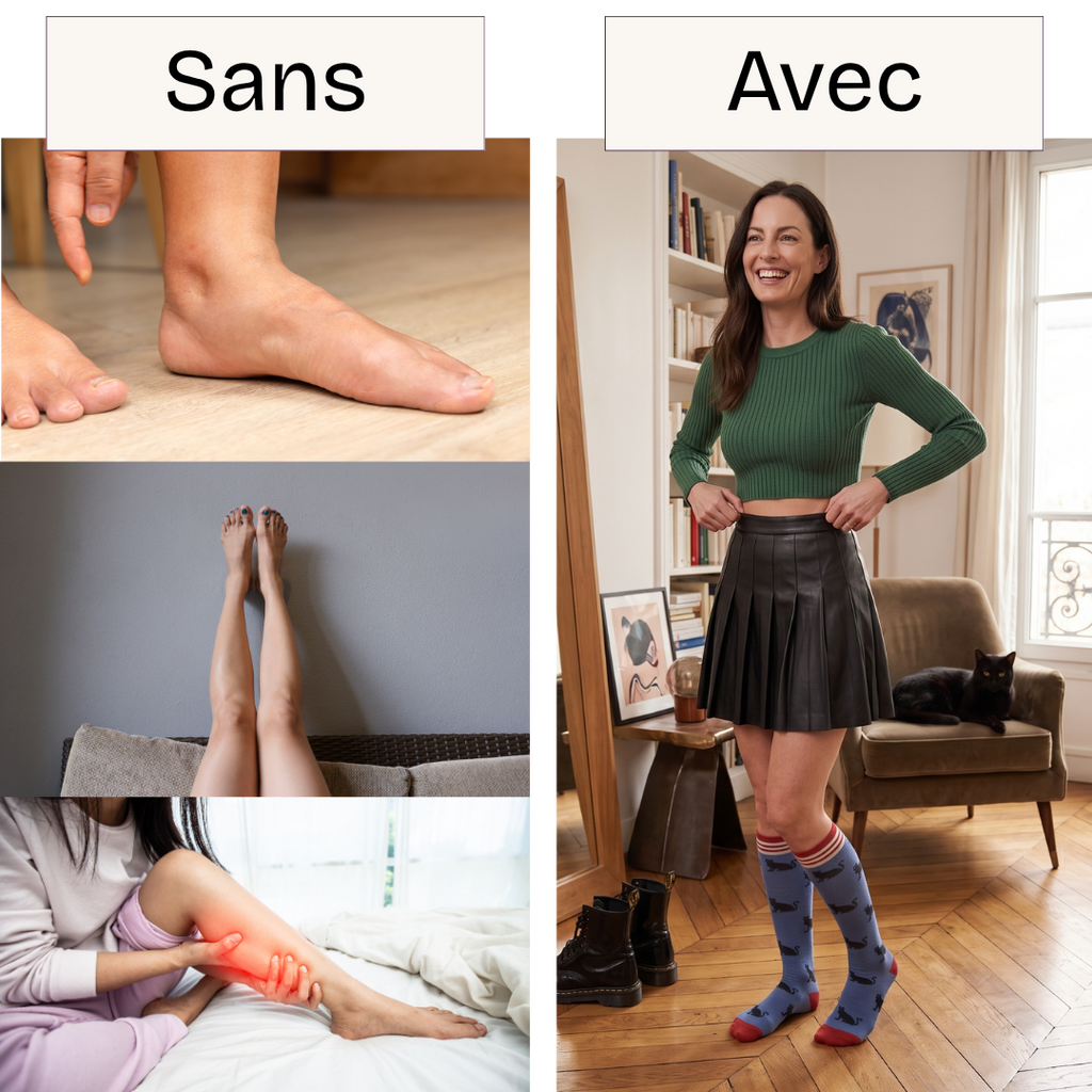 Chaussettes de compression anti-jambes lourdes