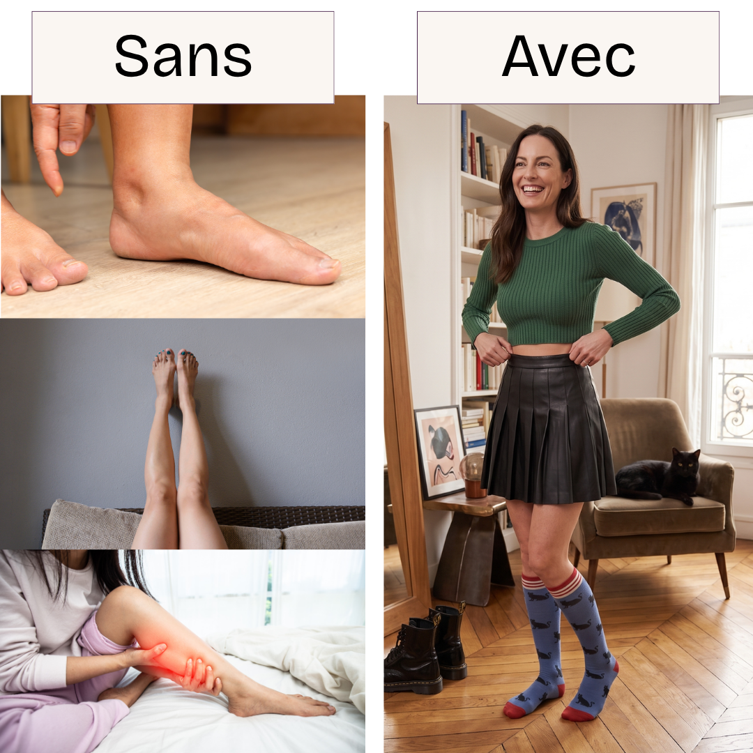Chaussettes de compression anti-jambes lourdes