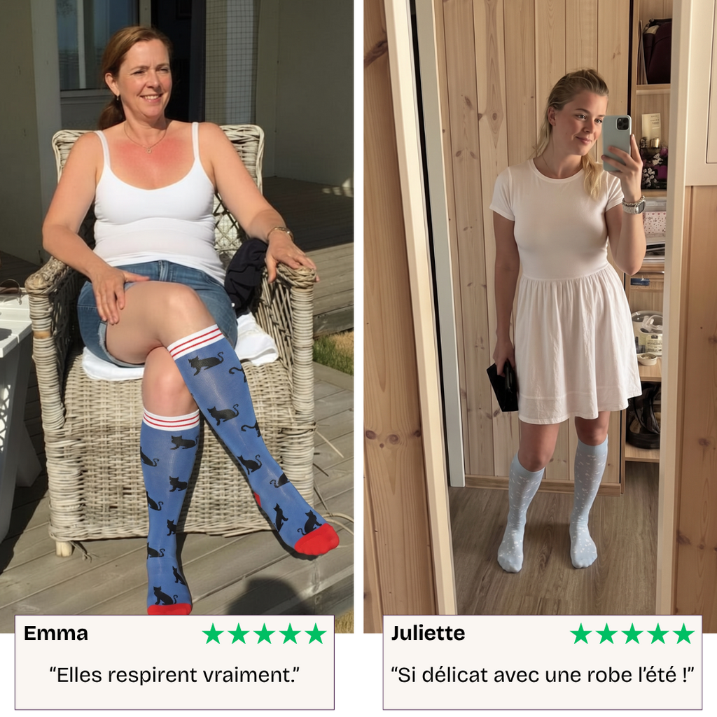 Chaussettes de compression anti-jambes lourdes