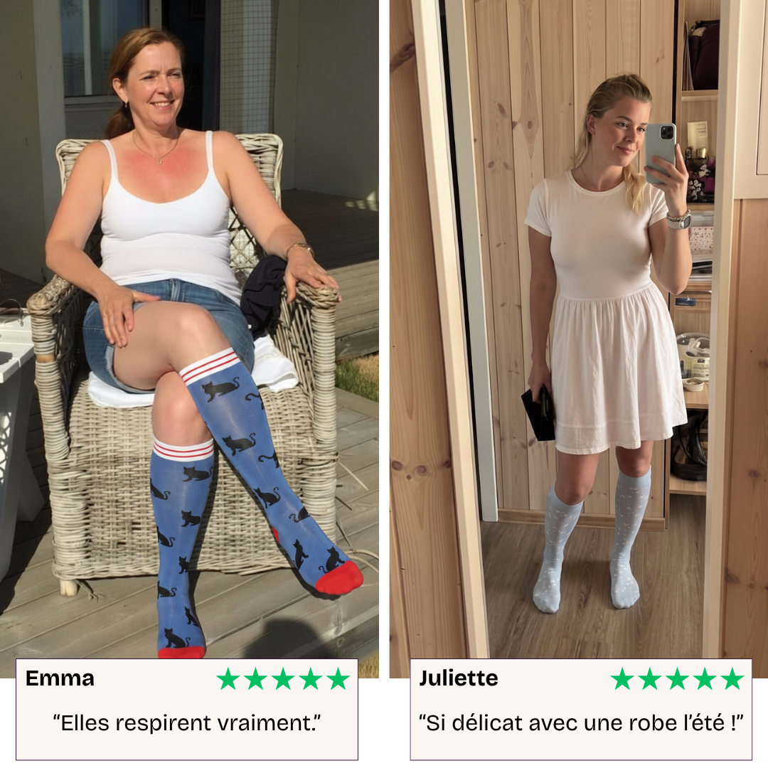 Chaussettes de compression anti-jambes lourdes