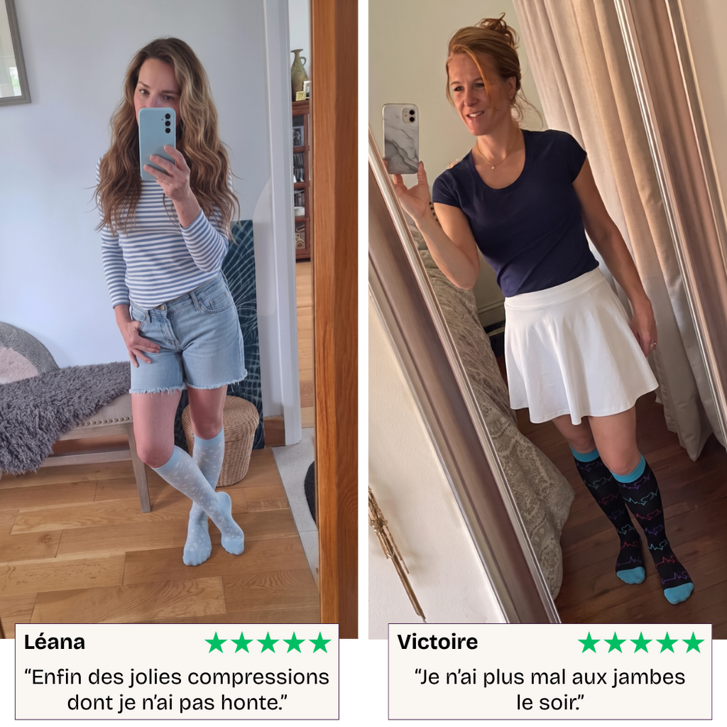 Chaussettes de compression anti-jambes lourdes