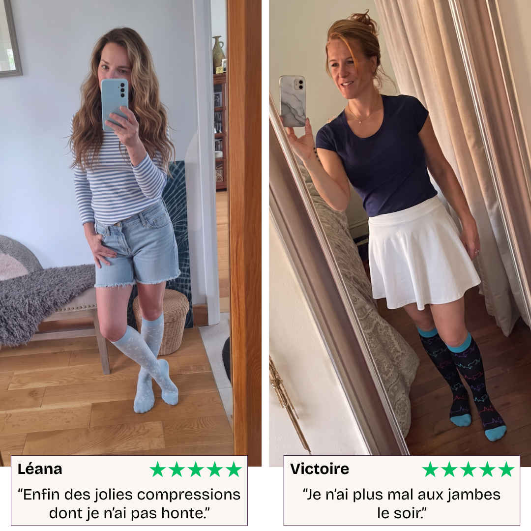 Chaussettes de compression anti-jambes lourdes