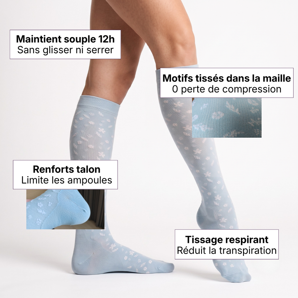 Chaussettes de compression anti-jambes lourdes