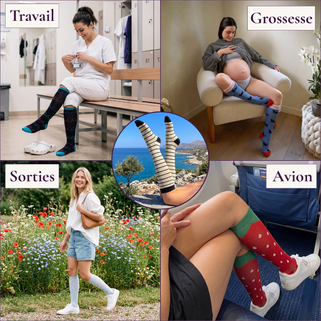 Chaussettes de compression anti-jambes lourdes